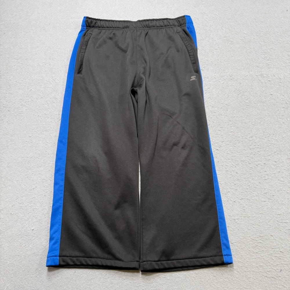 Y2K Starter Track Pants Men's Medium Black Fleece Lined Athletic Gym Training